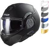 LS2 FF906 Advant Solid Flip Front Motorcycle Helmet + LS2 4X Bluetooth Intercom System & Visor