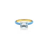 Iris enamel ring blue (gold)