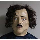 The Rubber Plantation TM 619219291538 Edgar Allan Poe mask av latex fullt huvud fancy klänning följande Halloween-kostym tillbehör, unisex, en storlek