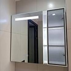 Spegelskåp Modernt väggmonterat badrumsspegelskåp, sminkskåp med ledupplyst sminkspegel, anti-dimma, 95 cm vattentätt spegelskåp, medicinskåp, touch (A 75 * 13 * 68cm)