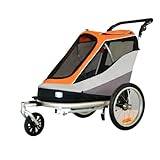 Lättviktsvagn för husdjur Kan kopplas till cykelvagn for husdjur, stor rymdhund- och kattvagn, gå ut for att leka vagn för hundar/katt på resan (Color : Orange)