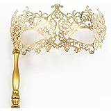 JLTC Halloween metallmask sexig fest karneval ihålig diamant makeup boll prinsessa mask bärbar