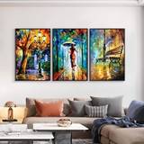 3pcs Abstract Aall Art Canvas Paintings, Posters And Prints, Forest, Street, Rainy Pictures, For Living Room Home Decor, Gift, No Frame