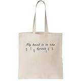 Functon+ My Head Is In The Forest Canvas Tote Bag, beige