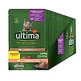 Ultima Fit & utsökt våtfoder för katter med lamm: 24 kuvert på 85 g
