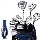 Komplett golfset för män, komplett set med golfklubbor för nybörjare, standard golfväska för golfbollar, högerhand golf för herr, kolaxel, paket med 12 st med vagnsväska vision