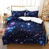 Star Galaxy påslakan 3D-tryckt stjärnhimmel täcke överdrag påslakan för pojkar flickor med dragkedja sängkläder set mjuk mikrofiber med örngott 3 delar enkel£¨140 x 200 cm £©
