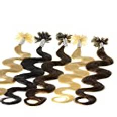 hair 2heart 100 x 1 g Echthaar Microring Loop Extensions, 50 cm – slät – # 10 nybrun – Loops hårförlängning