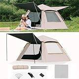 Tält för camping, bil One Touch tält pop-up campingtält, väderbeständigt ryggsäckstält, enkel installation UV-klippt solskyddstält för utomhusfamiljesammankomster. 240 x 240 x 155 cm svart-lim