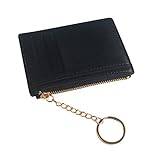 OBiQuzz unisex liten plånbok plånbok nyckelfodral dragkedja plånbok korthållare liten plånbok, svart, Einheitsgröße