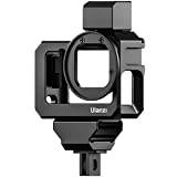 ULANZI G9-5 aluminiumfodral för GoPro Hero 8 svart, 2 x monteringsfästen för kalla skor Mic Light Case för GoPro Vlog mikrofonadapter
