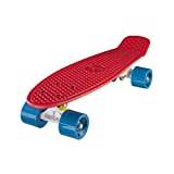 Ridge skateboard 55 cm mini cruiser retro-stil: Ltd Edition justering, komplett U färdig monterad, röd – vit – blå