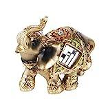 Happy Wealth Elephant Statue Feng Shui Green Elephant Statue Sculpture Wealth Figure Gift Home Decoration Collection (S)