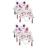 PRETYZOOM 6 St Halloween Ögonmask Fox Cosplay Masker Röd Maskeradmask För Kvinnor Karneval Ansiktsskydd Kostym Ögonmasker Rävdräkttillbehör Cosplay Ansiktsskydd Fröken Katten Tofsar Japan