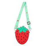 SOIMISS Strawberry Silikon Crossbody-väska jordgubbsväska pengar plånbok barnväska ryggsäcksarrangör läppstiftsväska myntpåse mini handväska Diagonal väska förvaringsväska tyg