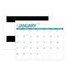 Rordigo magnetisk kalender, magnetisk dragningskalender för kylskåpet, kö från januari 2024 till 2025, 18 månadskalender blå