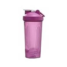 Grendly shaker-kopp, sport, bärbar, praktisk, omrörningskopp, 600 ml, plastshaker-flaska, vuxna, lätt att använda, lila