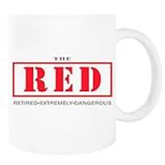 The Red Retired Extremely Vit Mugg Ceraminc Drickskopp