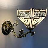 Vintage Vägglampa Tiffany Stil Ledbunt-Bundglas-Korridor Lampor Vanity Lätt Dekorativ Vägglampa För Trappa Sovrumshotell