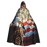 WURTON Amerikansk flagga örn fyrverkerier tryck halloween trollkarlar huva klänning mantel jul huvtröja kappa cosplay för kvinnor män