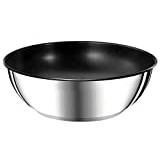 Tefal Ingenio Preference wokpanna 26 cm, stapelbar, rostfritt stål, säker non-stick-beläggning, induktion, tillverkad i Frankrike, mångsidighet, utrymmesbesparing, temperaturindikator L9737702