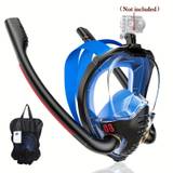 Full Face Snorkel Mask, Snorkeling Gear For Adults, Dry Top Breathing System Double-tube Set Diving Packages