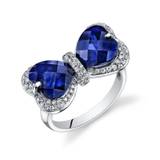 Sapphire & Diamond Ring in 9ct White Gold