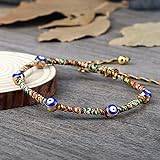 Lucky Beads strängarmband för kvinnor män flera färger rep flätad handkedja justerbar storlek yoga armring par gåva, färgglad 1