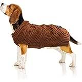 Bella & Balu Hundtröja med flätstickat mönster – XS, brun | tröja för hundar i kyla, varm och mjuk för hög 100 % bomull