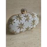 Blue Oval Silk Handcrafted Clutch