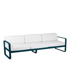 Fermob - Bellevie 3 Seater Sofa Off-White Cushions, Acapulco Blue - Soffor utomhus - Pagnon & Pelhaître