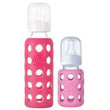 Lifefactory Glass Baby Bottle - Pink / Raspberry