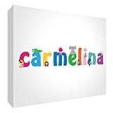 Little Helper LHV-CARMELINA-A7BLK-15IT dekorativ panel Spädbarn/dop Present, Anpassningsbar design med flicknamn Carmelia, Multifärg, 7.4 x 10.5 x 2 cm