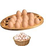 Hugsweet Deviled Egg Platter,Deviled Egg Holder Bänkskiva | Trä Ägghållare Bricka Charkuteribräda - Serveringsfat för ost, serveringsbricka för kök, skärbräda, Deviled äggbehållare i trä för skåp