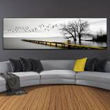 1pc Industrial Style Bridge Scenery Hd Canvas Painting Art Posters For Home And Office Decor - Frameless Wall Pictures For Living Room And Hotel Decor