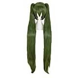 ydound Anime Coser peruk Vocaloid Senbonzakura cosplay-peruk 120 cm lång militär armégrön värmebeständig syntetiskt hår peruk + perukmössa