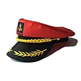 Proumhang Vuxen Navy Hat Justerbar Sailor Captains Cosplay Hat Halloween Yacht Boat Ship Sailor Navy Marine Rollspel Röd