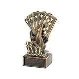 Award Trophy - 4.52" Personalized Royal Flush Poker Statue - Poker Style Decoration Abstract Sculptures For Bookshelf Living Room Cafe Decor (Bronze/Black Silver/Copper)