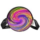 Rund axelremsväska handväska messengerväska axelväska, abstrakt spiral regnbåge färgglad, Coloryxkb2933, 7x1.8in/17.8x4.6cm