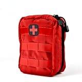 Första Hjälpen Medicinsk Väska, Vattentät Slitstark 900D Tygpåse Ryggsäck för överlevnad, Camping, Vandring, armé, Militär, Taktik, Träning (röd)