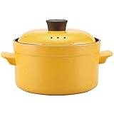 Ceramic Casserole Pot Casserole Dish With Lid With Lid Soup Pot High Temperature Heat Resistant Multifunction,4L Cooking Pot (Color : Red) (Yellow)