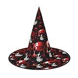 ZISHAK röda skelett trendig halloween häxa hatt för kvinnor – ultimat festhatt för bästa halloween kostym ensemble