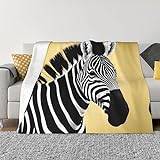 Svartvit zebra mode flanell sängfilt, mysig filt mjuk och varm sofffilt, sovrumsfilt. 60 x 50
