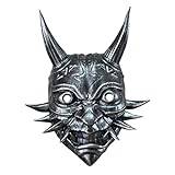 BSTCAR Prajna harts ansiktsmask för halloween, punk spökmasker för vuxna, halloween, cosplay, maskerad, karnevalsfest (silver)