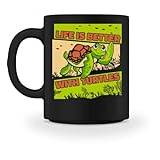 Life Is Better With Turtles vattensköldpadda sköldpadda – kopp -M-svart