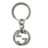 Gucci, Accessoarer, Dam, Grå, ONE Size, Nyckelring med Interlocking G Motiv