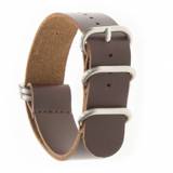 ZULU FIVE Ring Style - Brown Leather Satin 22 mm