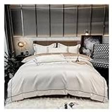 White Gray Egyptian Cotton Duvet Cover set 600TC Long Staple Silky Soft and Easy Case Bedding Set Bed Sheet Pillowcases,Set med täcke