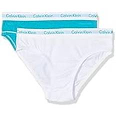 Calvin Klein Flickans underklädesset, Flerfärgad (1 vit placerad klassisk logotyp/1 blå Bir 109), 140 cm