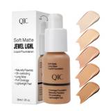 5-color Liquid Foundation, Natural Nude Skin Tone, Matte Finish, Long Lasting Oil Control Bb Cream, Hydrating And Brightening Concealer Cream For Uneven Skin Tone